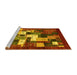 Sideview of Machine Washable Abstract Yellow Contemporary Rug, wshcon1490yw