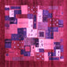 Square Abstract Pink Contemporary Rug, con1490pnk