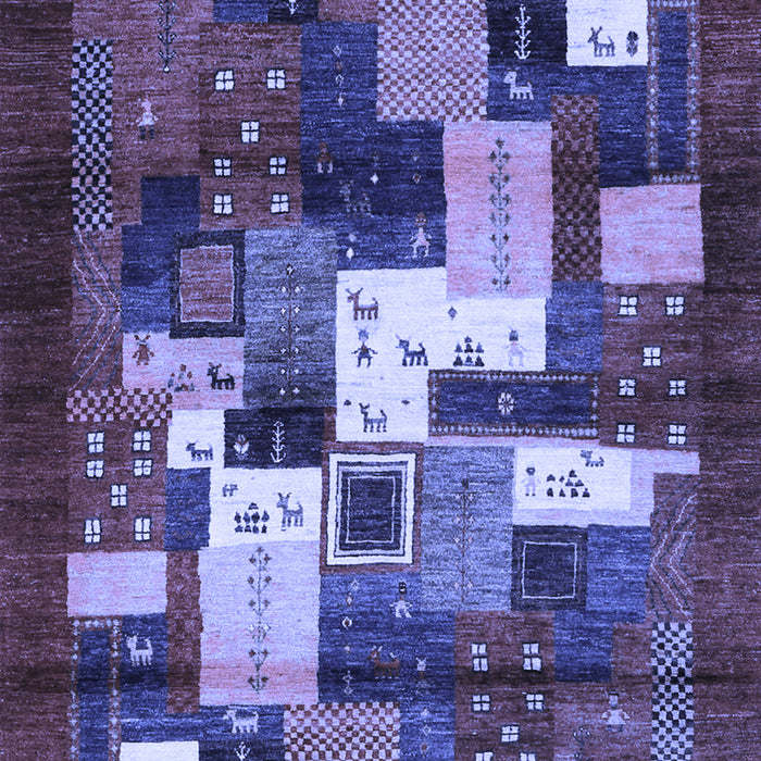 Abstract Blue Contemporary Rug, con1490blu