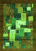 Abstract Green Contemporary Rug, con1490grn