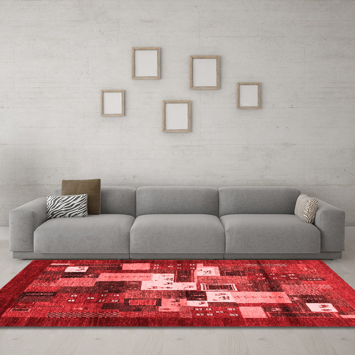 Contemporary Red Washable Rugs