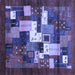 Square Abstract Blue Contemporary Rug, con1490blu