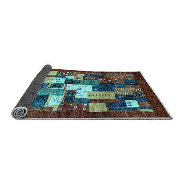 Sideview of Abstract Light Blue Contemporary Rug, con1490lblu