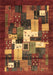 Machine Washable Abstract Brown Contemporary Rug, wshcon1490brn