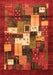 Serging Thickness of Machine Washable Abstract Orange Contemporary Area Rugs, wshcon1490org