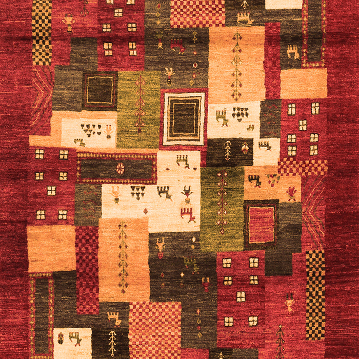 Serging Thickness of Machine Washable Abstract Orange Contemporary Area Rugs, wshcon1490org