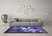 Machine Washable Abstract Blue Contemporary Rug in a Living Room, wshcon1490blu