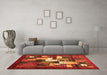 Machine Washable Abstract Orange Contemporary Area Rugs in a Living Room, wshcon1490org