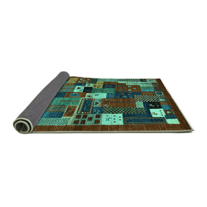 Sideview of Abstract Turquoise Contemporary Rug, con1491turq