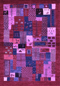 Abstract Purple Contemporary Rug, con1491pur