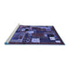 Sideview of Machine Washable Abstract Blue Contemporary Rug, wshcon1491blu