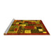 Sideview of Machine Washable Abstract Yellow Contemporary Rug, wshcon1491yw