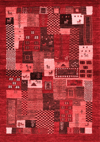 Abstract Red Contemporary Rug, con1491red