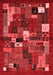 Abstract Red Contemporary Area Rugs