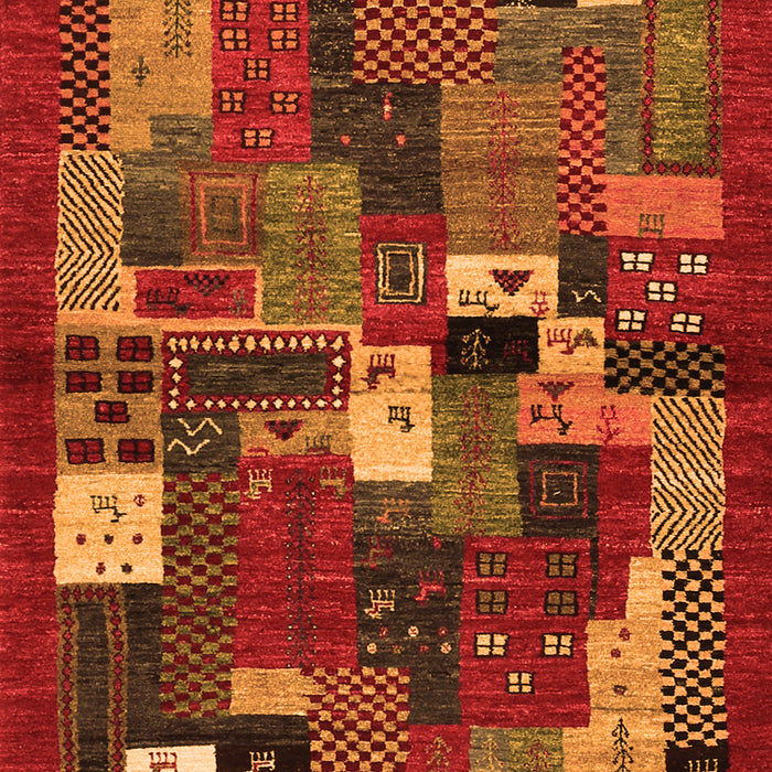 Serging Thickness of Machine Washable Abstract Orange Contemporary Area Rugs, wshcon1491org