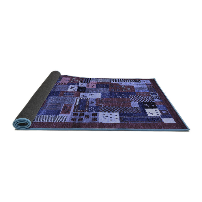 Sideview of Abstract Blue Contemporary Rug, con1491blu