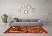 Machine Washable Abstract Orange Contemporary Area Rugs in a Living Room, wshcon1491org