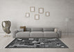 Machine Washable Abstract Gray Contemporary Rug in a Living Room,, wshcon1491gry