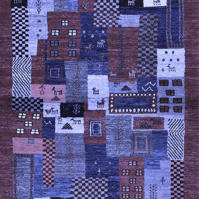 Abstract Blue Contemporary Rug, con1491blu