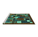 Sideview of Machine Washable Abstract Turquoise Contemporary Area Rugs, wshcon1491turq