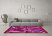 Machine Washable Abstract Pink Contemporary Rug in a Living Room, wshcon1491pnk