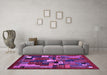 Machine Washable Abstract Purple Contemporary Area Rugs in a Living Room, wshcon1491pur