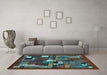 Machine Washable Abstract Light Blue Contemporary Rug in a Living Room, wshcon1491lblu