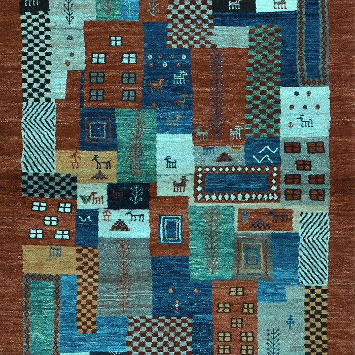 Abstract Light Blue Contemporary Rug, con1491lblu