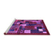 Sideview of Machine Washable Abstract Purple Contemporary Area Rugs, wshcon1491pur