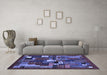 Machine Washable Abstract Blue Contemporary Rug in a Living Room, wshcon1491blu