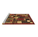 Sideview of Machine Washable Abstract Brown Contemporary Rug, wshcon1491brn