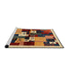 Serging Thickness of Machine Washable Contemporary Yellow Orange Rug, wshcon1492