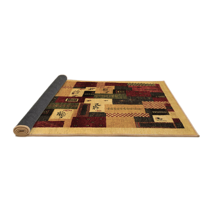 Sideview of Abstract Brown Contemporary Rug, con1492brn