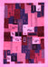 Abstract Pink Contemporary Rug, con1492pnk