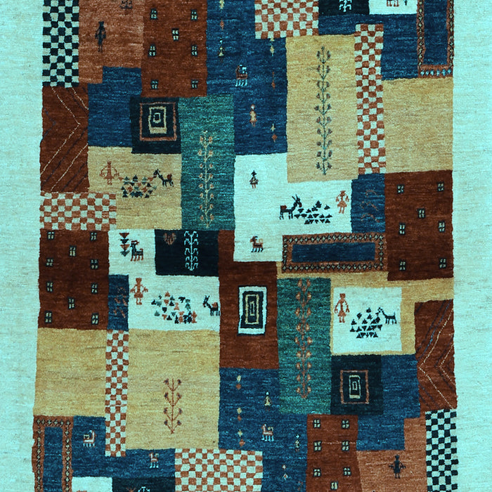 Abstract Light Blue Contemporary Rug, con1492lblu