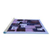 Sideview of Machine Washable Abstract Blue Contemporary Rug, wshcon1492blu