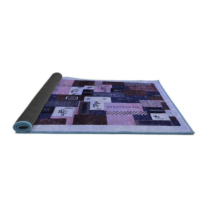 Sideview of Abstract Blue Contemporary Rug, con1492blu
