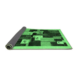 Sideview of Abstract Emerald Green Contemporary Rug, con1492emgrn