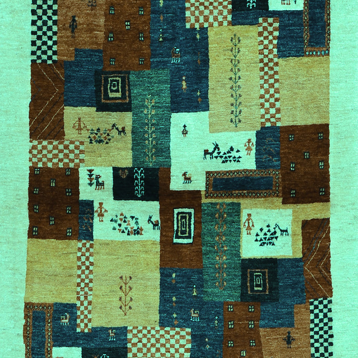 Abstract Turquoise Contemporary Rug, con1492turq