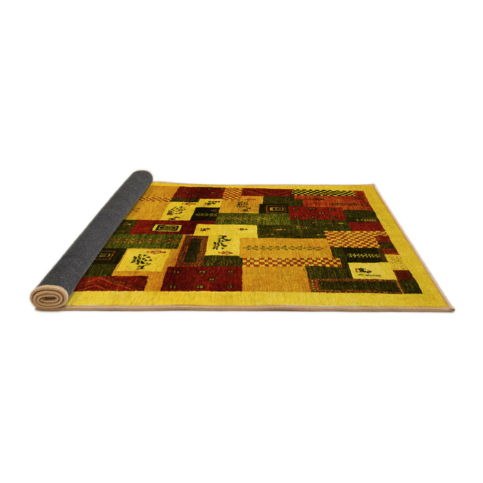 Sideview of Abstract Yellow Contemporary Rug, con1492yw