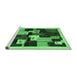 Sideview of Machine Washable Abstract Emerald Green Contemporary Area Rugs, wshcon1492emgrn