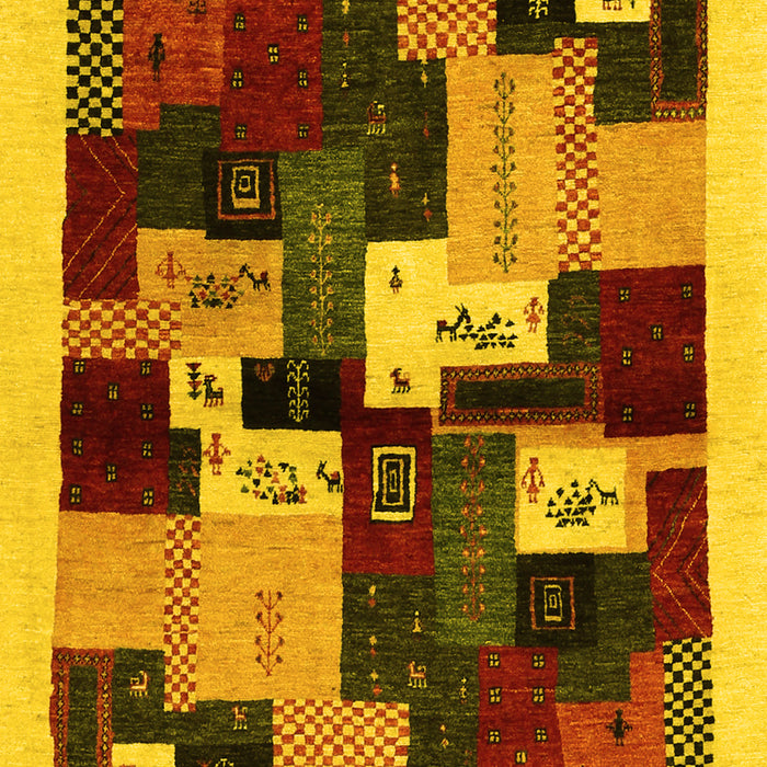 Abstract Yellow Contemporary Rug, con1492yw