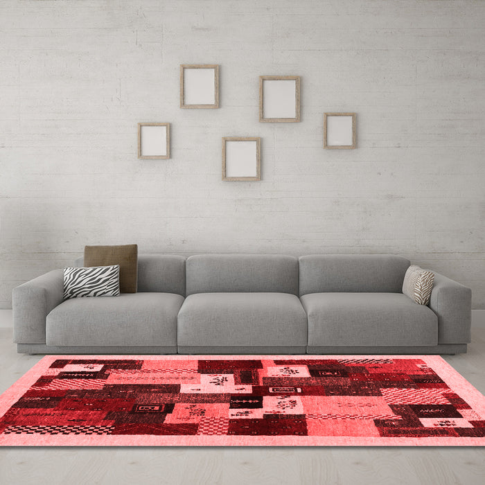Contemporary Red Washable Rugs