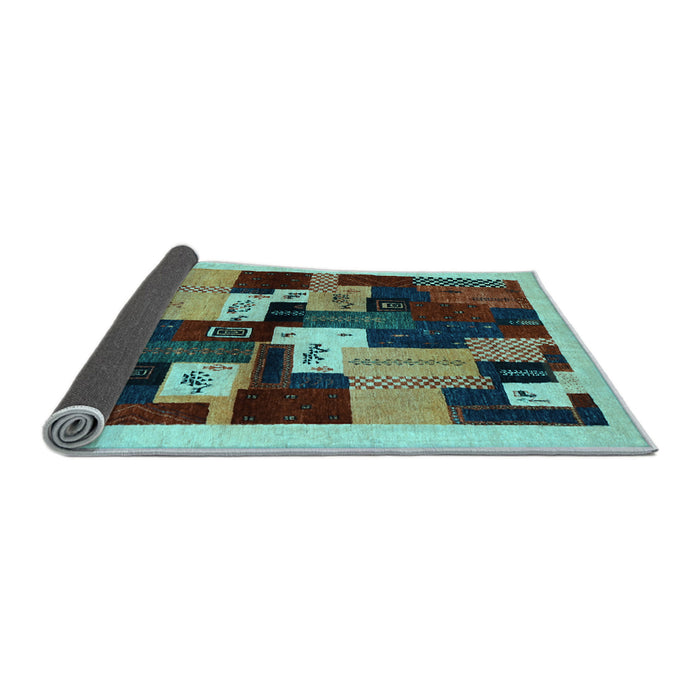 Sideview of Abstract Light Blue Contemporary Rug, con1492lblu