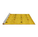 Sideview of Machine Washable Abstract Yellow Contemporary Rug, wshcon1493yw