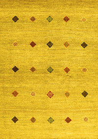 Abstract Yellow Contemporary Rug, con1493yw