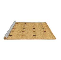 Sideview of Machine Washable Abstract Brown Contemporary Rug, wshcon1493brn