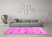 Machine Washable Abstract Pink Contemporary Rug in a Living Room, wshcon1493pnk