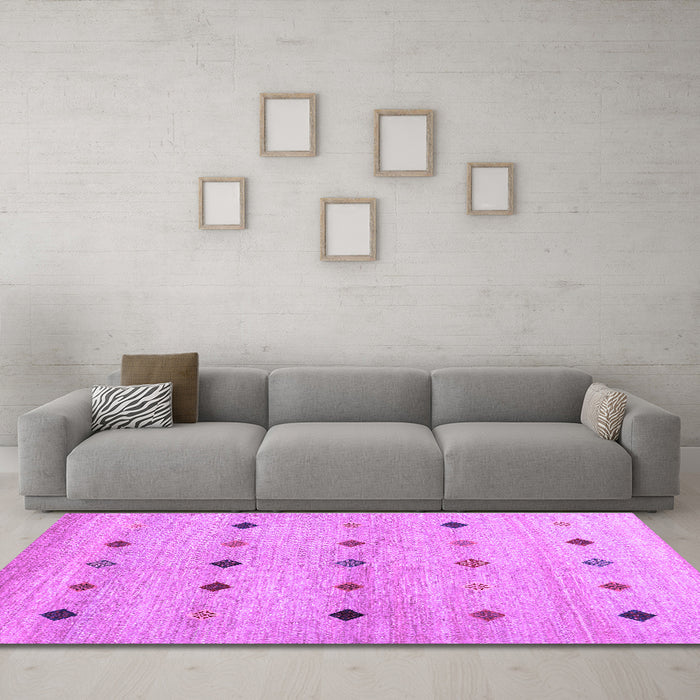 Machine Washable Abstract Purple Contemporary Area Rugs in a Living Room, wshcon1493pur