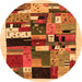 Square Abstract Orange Contemporary Rug, con1494org